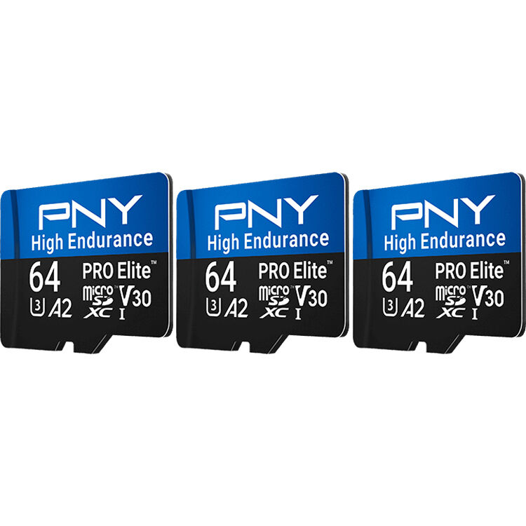 Tarjeta PNY 64GB PRO Elite High Endurance microSDXC con SD Adapter () - vista frontal