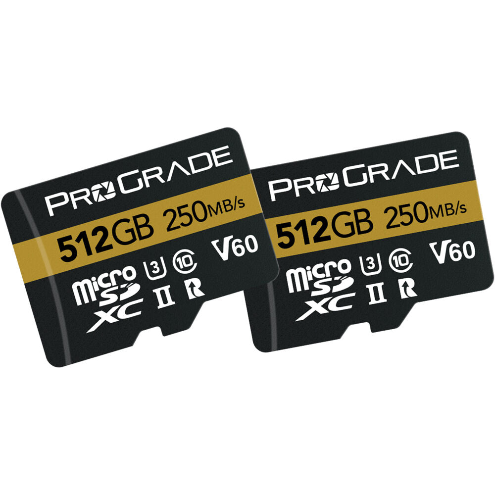 Tarjeta ProGrade Digital 512GB UHS-II microSDXC con SD Adapter (2-Pack) - vista principal