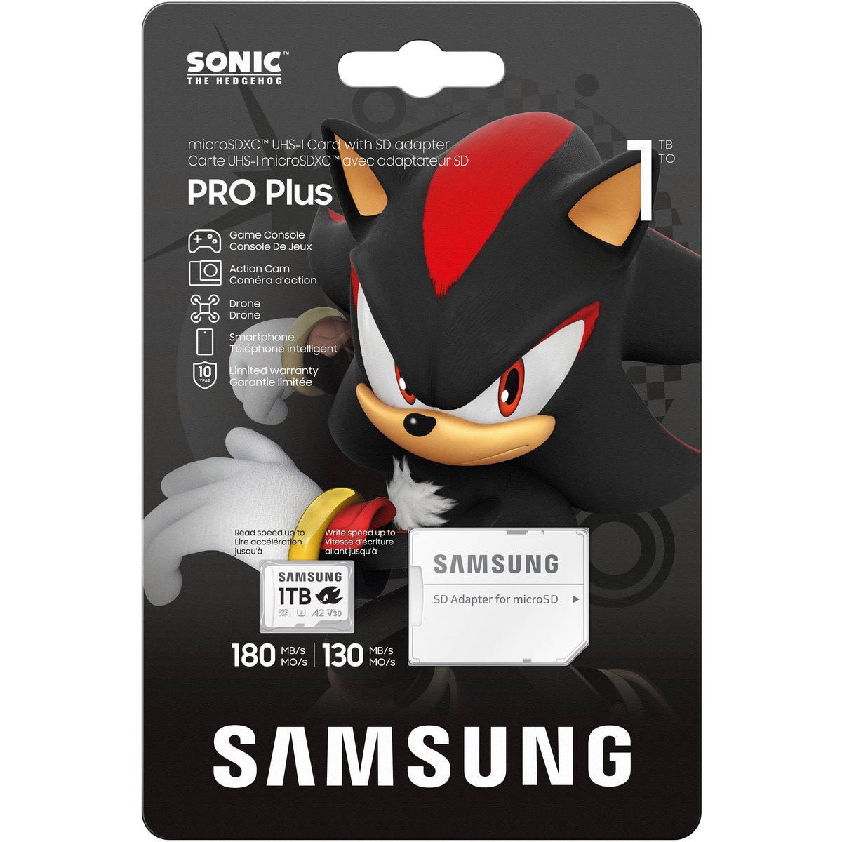 Tarjeta Samsung 1TB PRO Plus Sonic the Hedgehog UHS-I microSDXC con SD Adapter - detalle