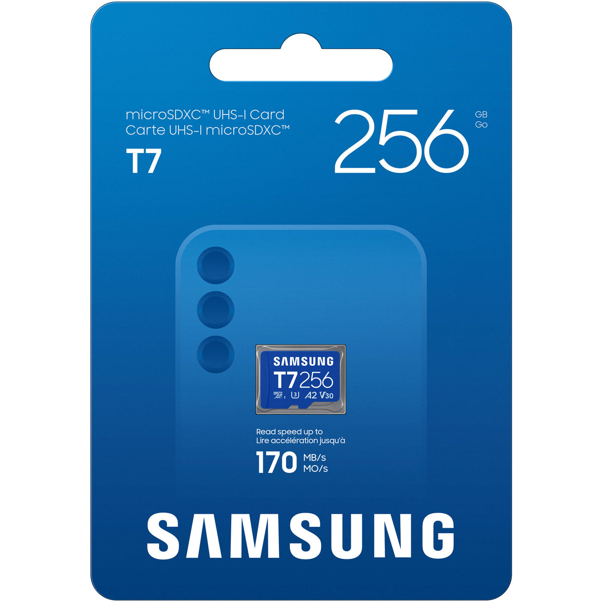 Tarjeta Samsung 256GB T7 UHS-I microSDXC - vista lateral