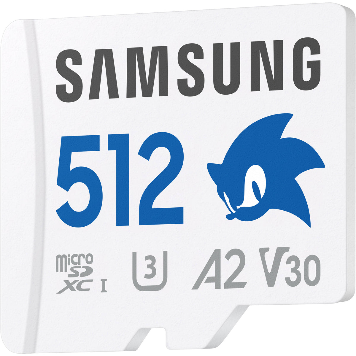 Tarjeta Samsung 512GB PRO Plus Sonic the Hedgehog UHS-I microSDXC con SD Adapter - vista lateral