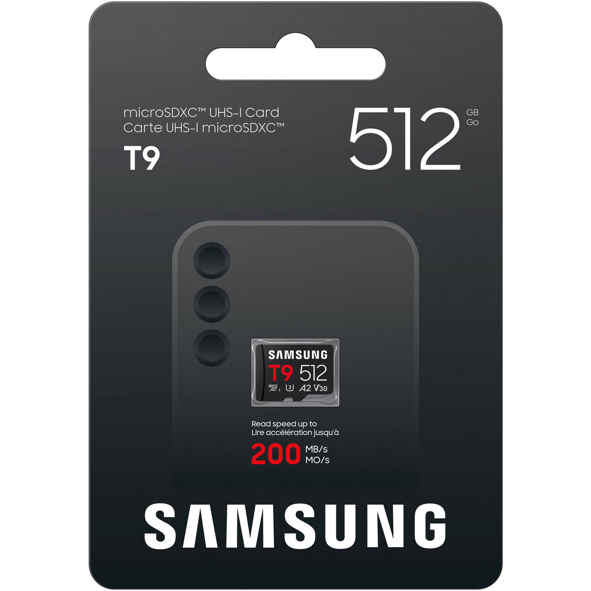 Tarjeta Samsung 512GB T9 UHS-I microSDXC - vista lateral