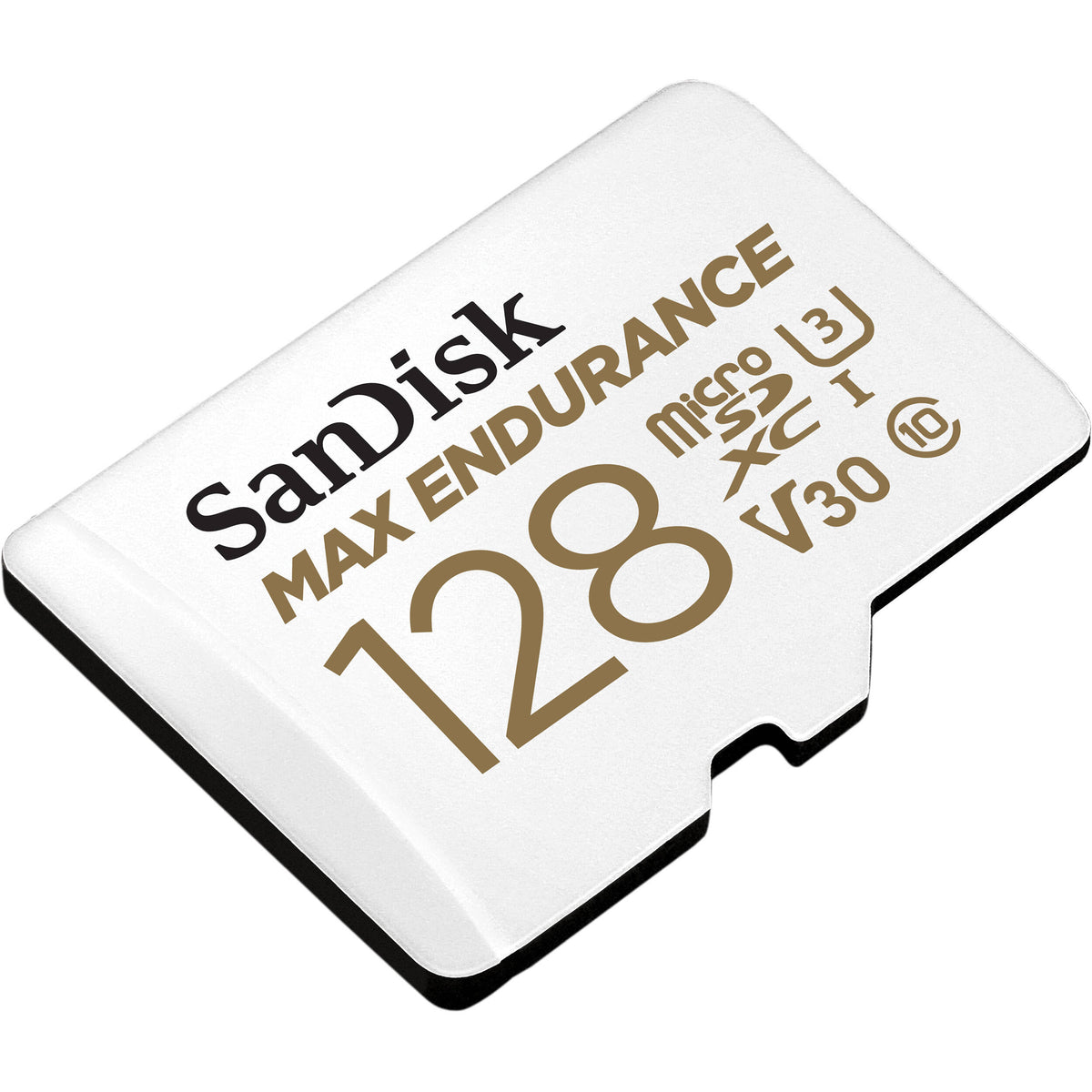 Tarjeta SanDisk 128GB MAX ENDURANCE UHS-I microSDXC con SD Adapter - vista lateral