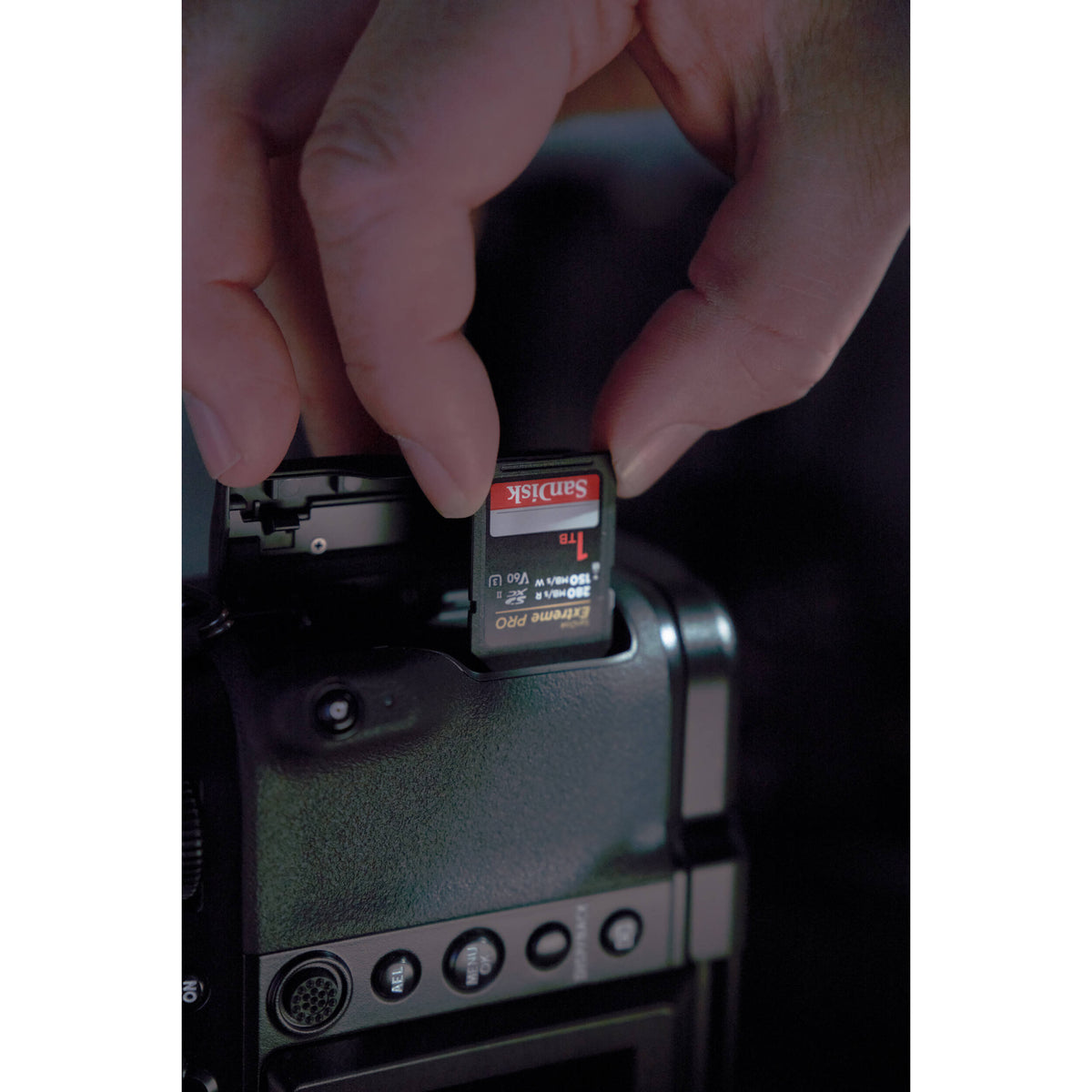 Tarjeta SanDisk 1TB Extreme PRO UHS-II SDXC - en uso