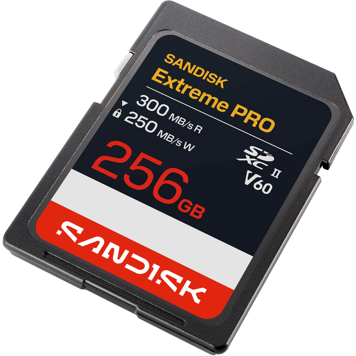 Tarjeta SanDisk 256GB Extreme PRO UHS-II SDXC (300 MB/s) - vista frontal