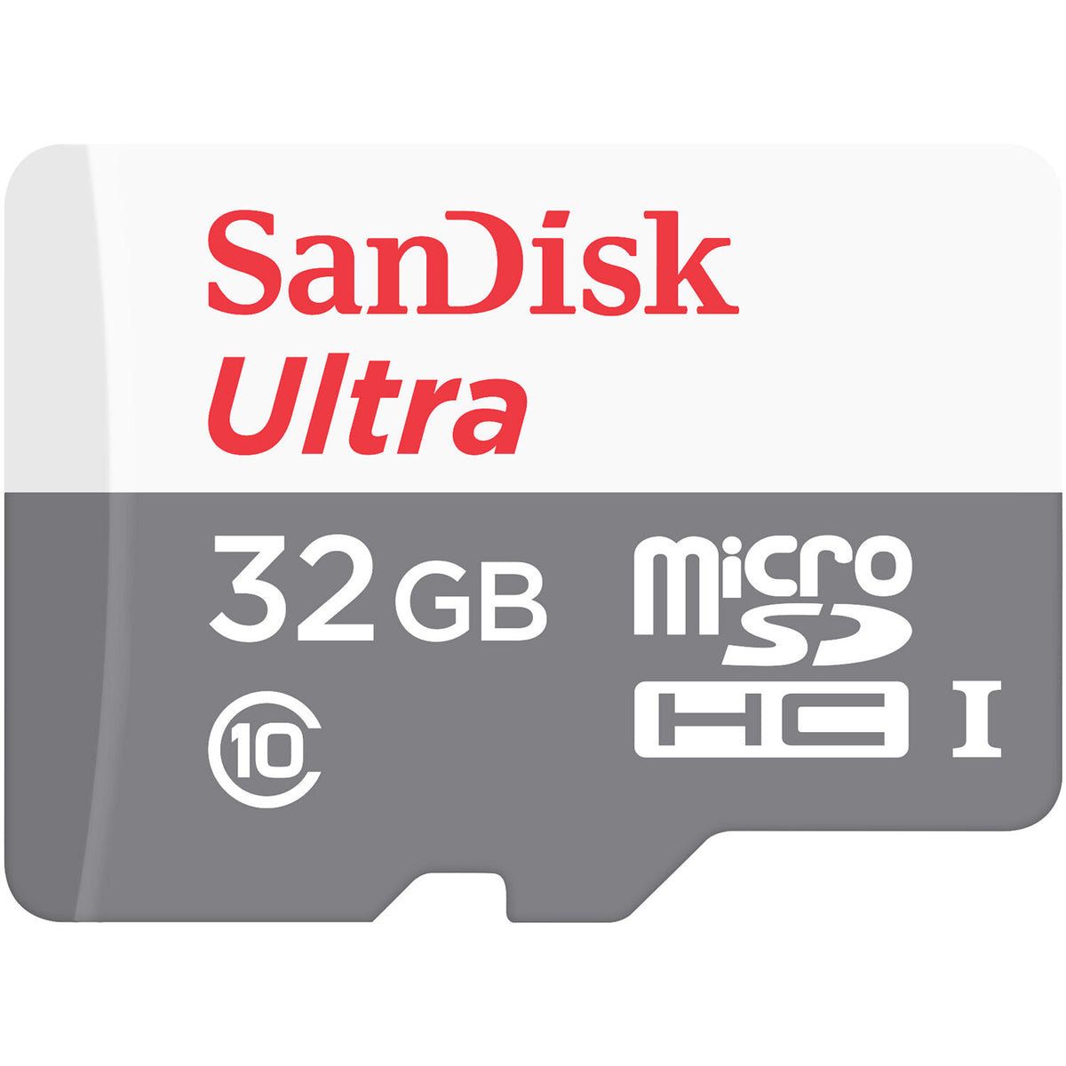 Tarjeta SanDisk 32GB Ultra UHS-I microSDHC con SD Adapter - vista frontal