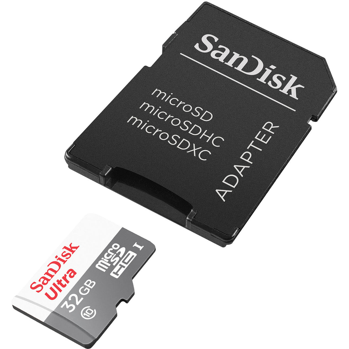 Tarjeta SanDisk 32GB Ultra UHS-I microSDHC con SD Adapter - vista lateral