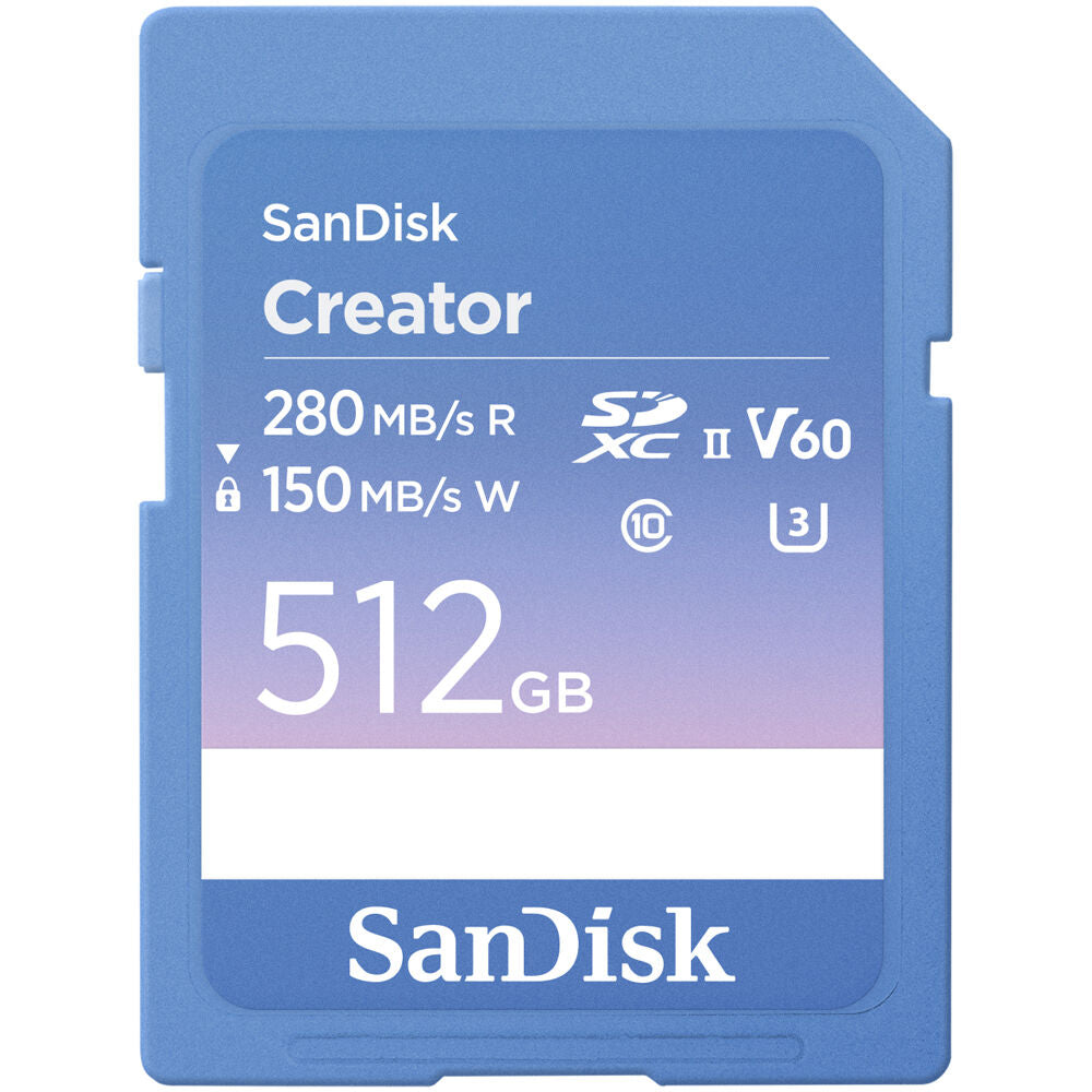 Tarjeta SanDisk 512GB Creator Serie UHS-II SDXC - vista principal