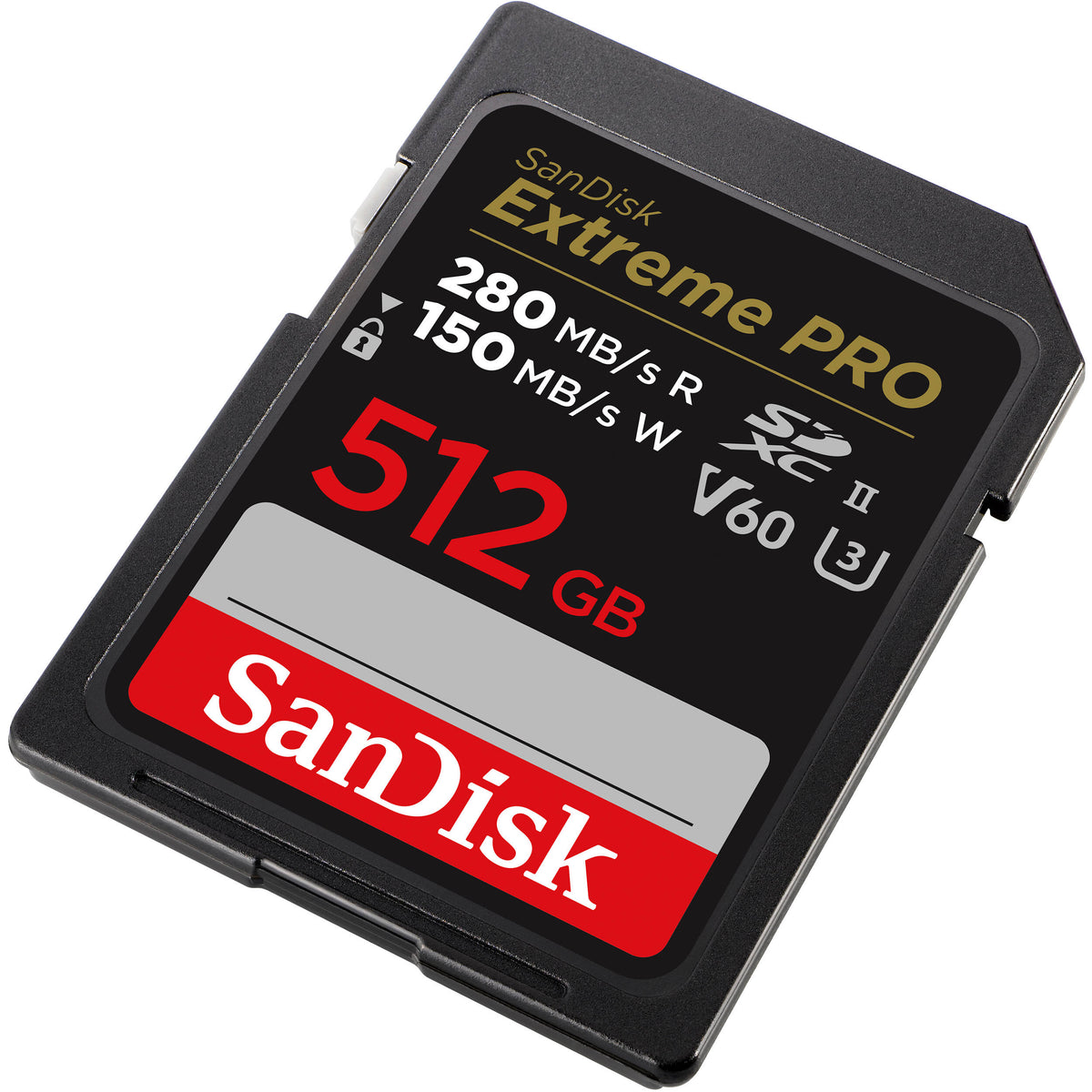 Tarjeta SanDisk 512GB Extreme PRO UHS-II SDXC (280 MB/s) - vista trasera