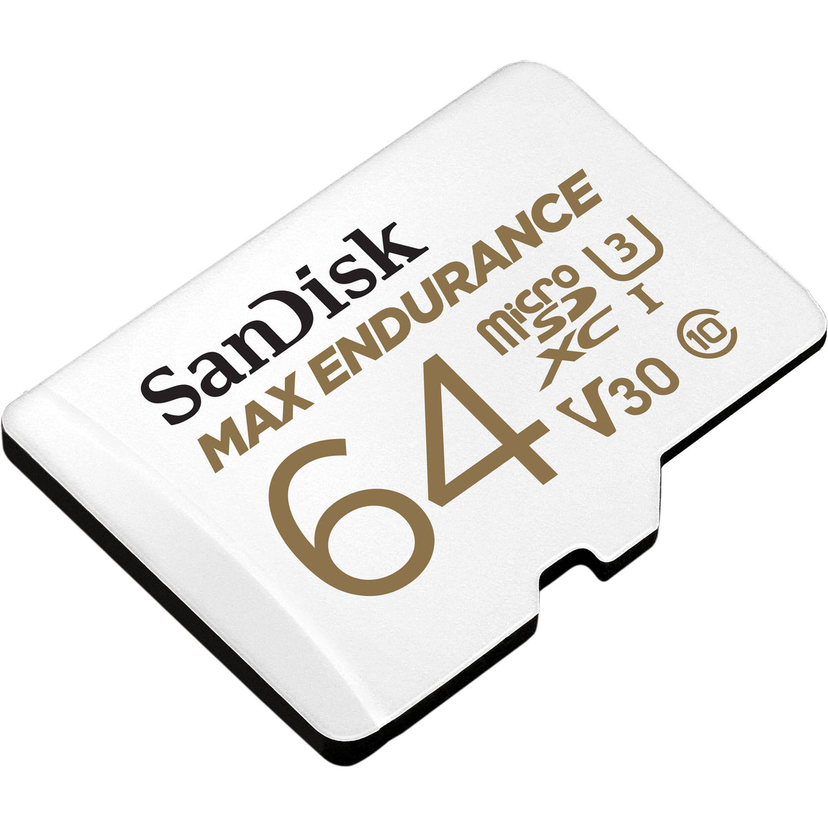 Tarjeta SanDisk 64GB MAX ENDURANCE UHS-I microSDXC con SD Adapter - vista lateral
