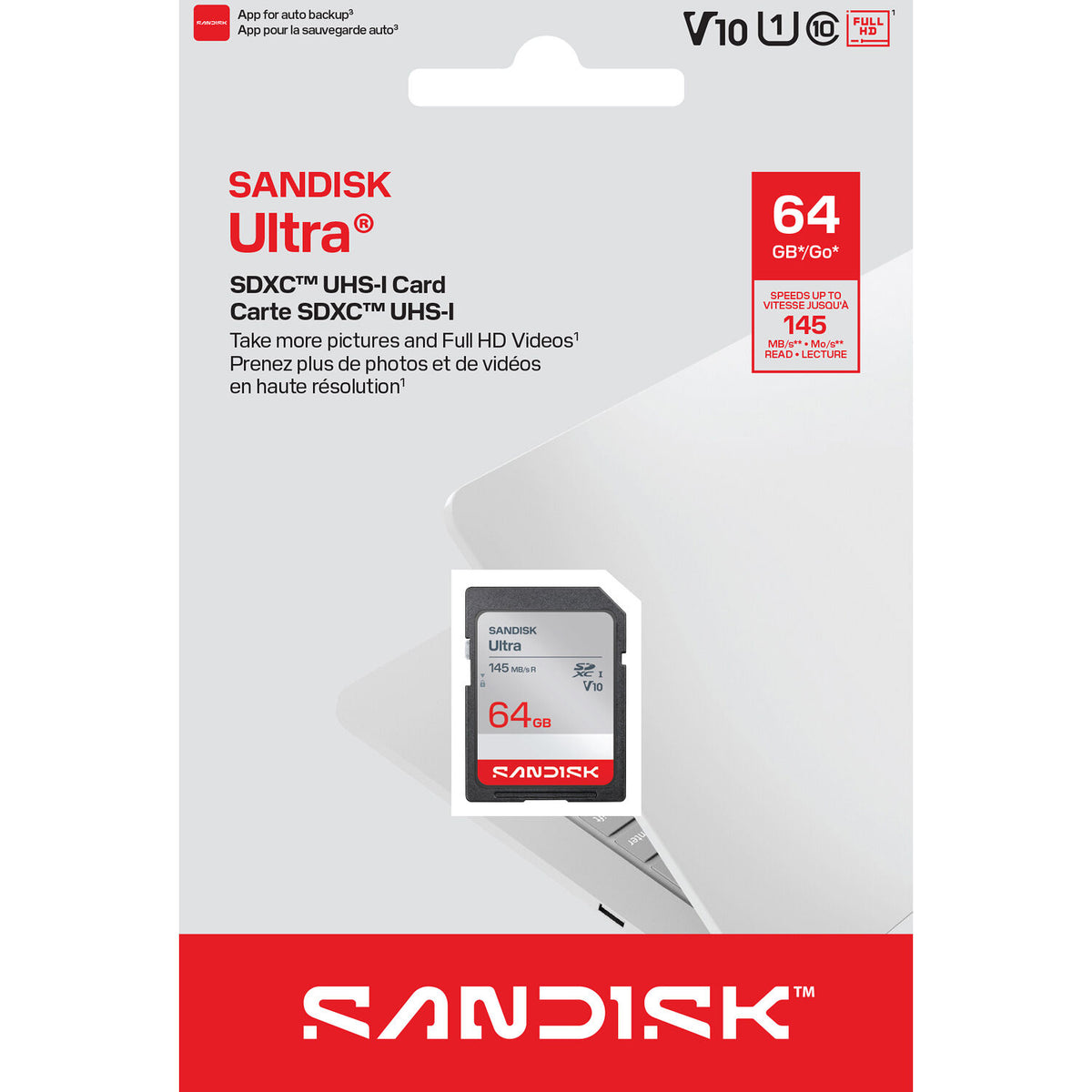 Tarjeta SanDisk 64GB Ultra UHS-I SDXC - vista lateral