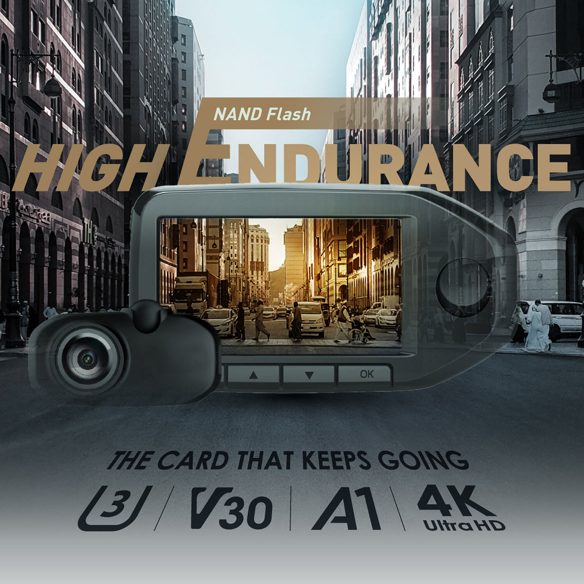 Tarjeta Silicon Power 128GB Golden Serie High Endurance UHS-I microSDXC con SD Adapter - vista frontal