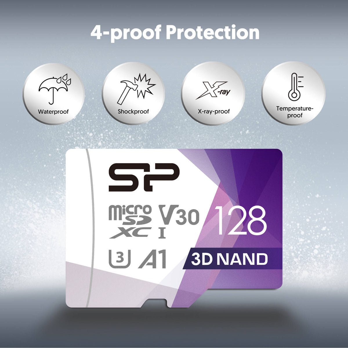 Tarjeta Silicon Power 128GB Superior Pro UHS-I microSDXC - vista lateral