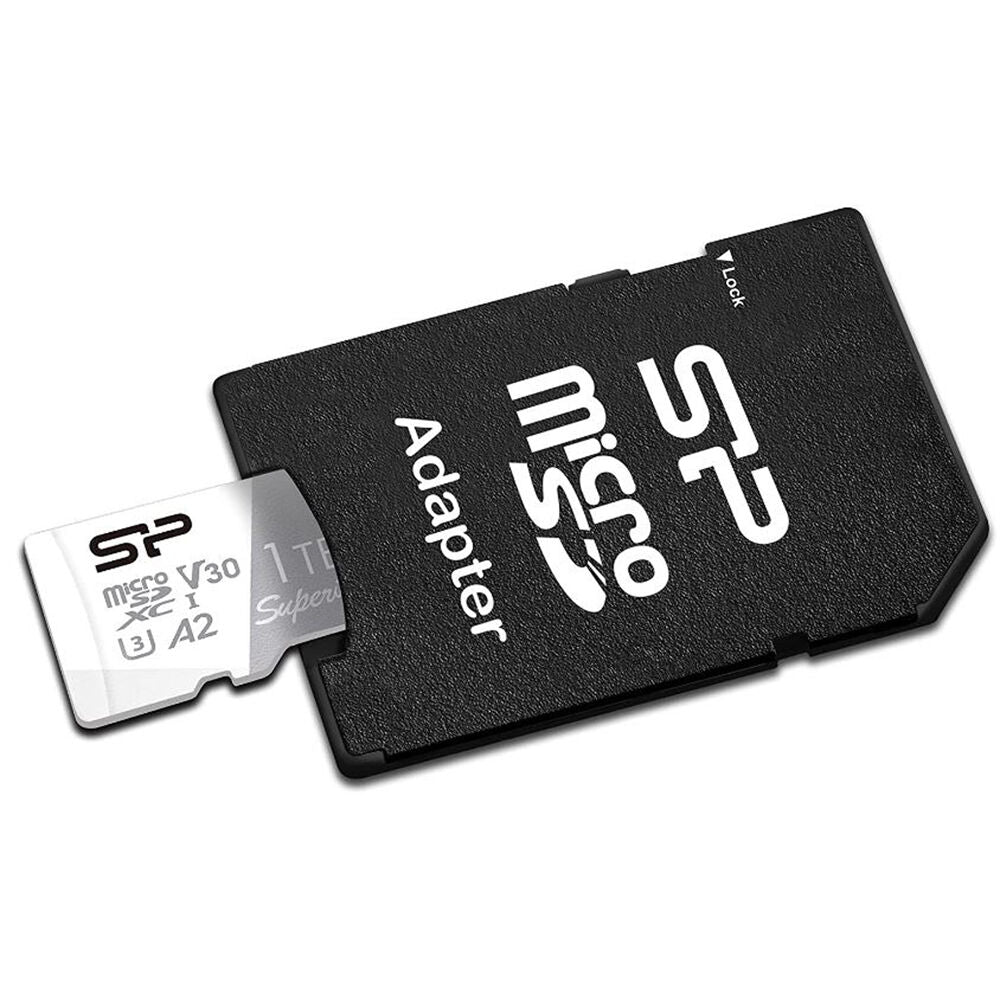 Tarjeta Silicon Power 1TB Superior UHS-I microSDXC con SD Adapter - vista trasera