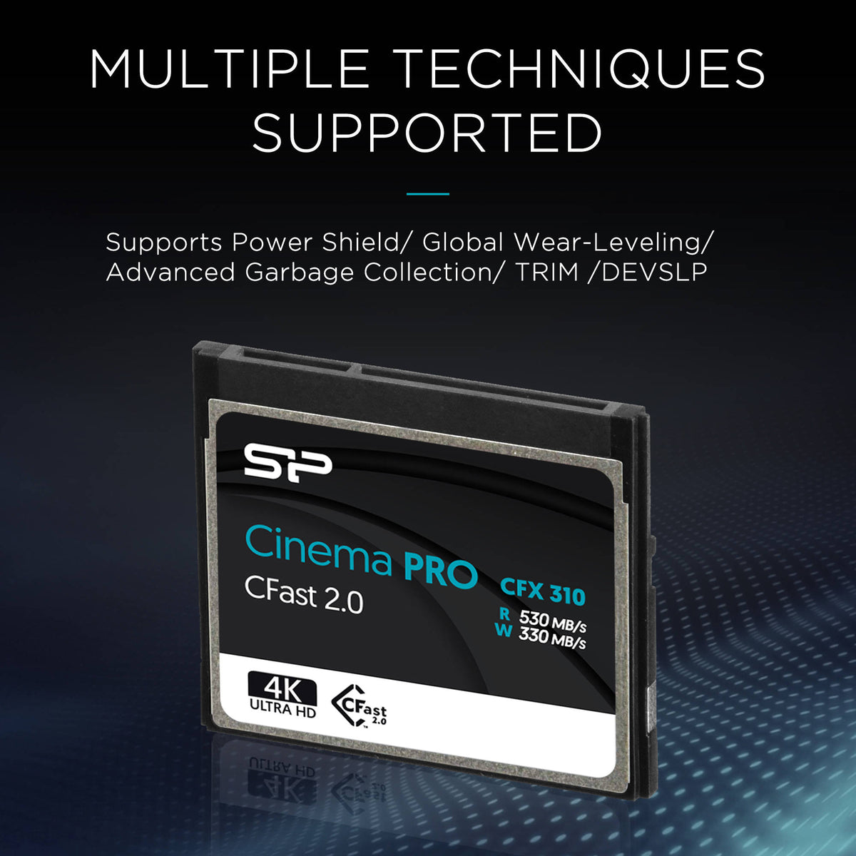 Tarjeta Silicon Power 256GB Cinema PRO CFX 310 cFAST 2.0 - vista lateral