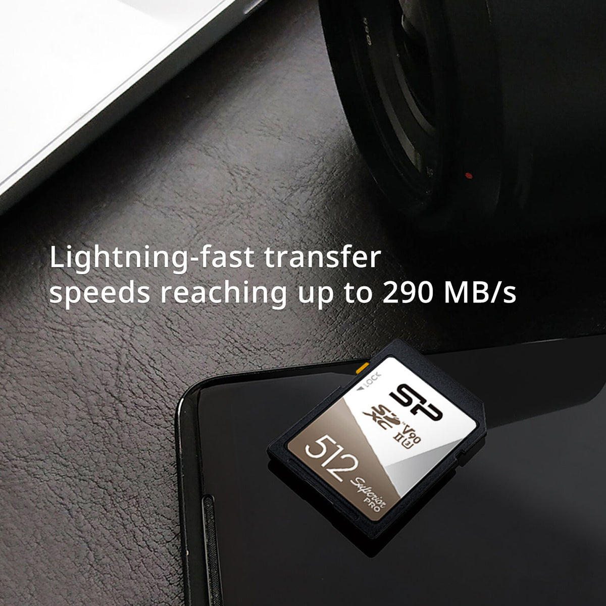 Tarjeta Silicon Power 256GB Superior Pro UHS-II SDXC - vista frontal