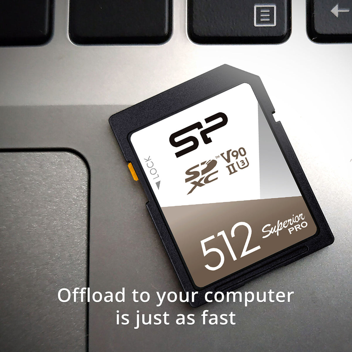Tarjeta Silicon Power 256GB Superior Pro UHS-II SDXC - vista lateral