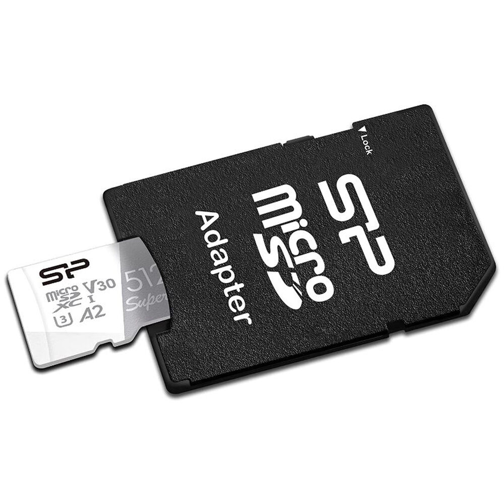 Tarjeta Silicon Power 512GB Superior UHS-I microSDXC con SD Adapter - vista trasera