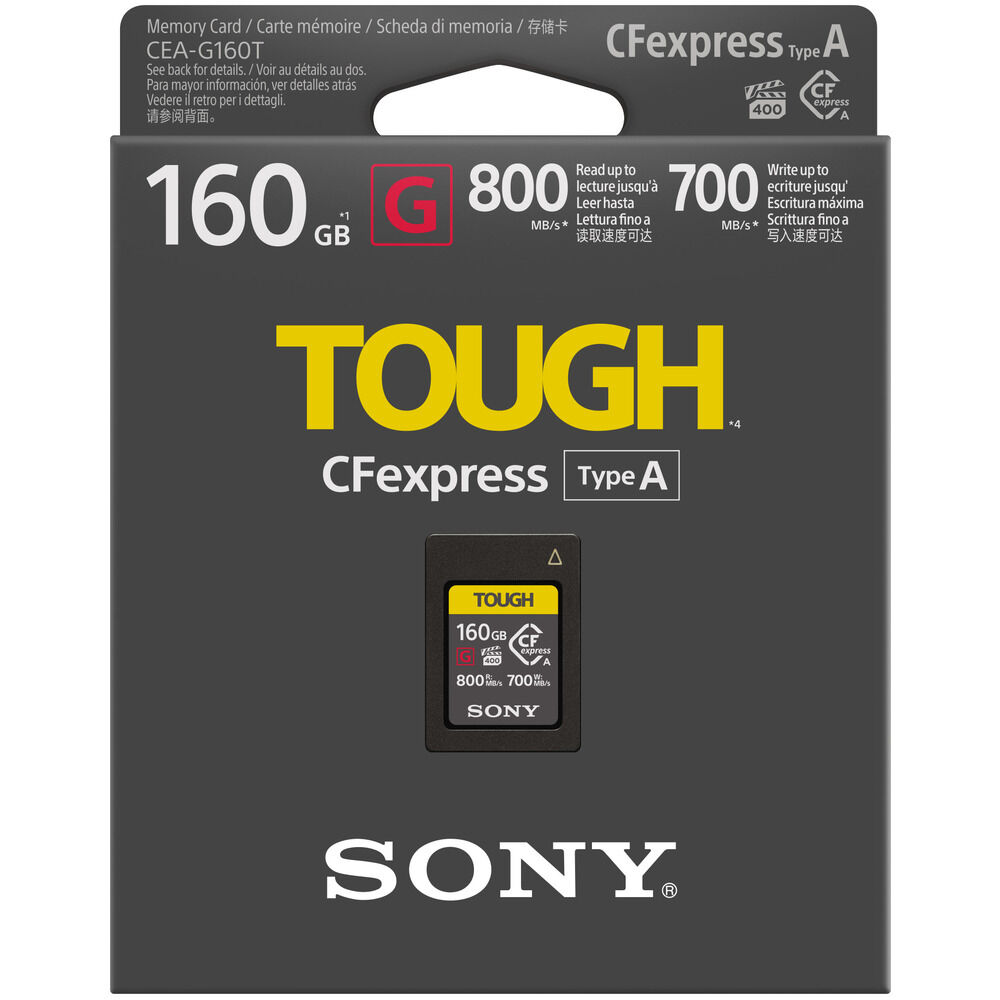 Tarjeta Sony 160GB CFexpress Type A TOUGH - vista frontal