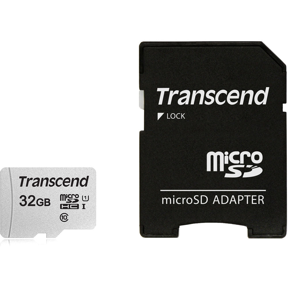 Tarjeta Transcend 32GB 300S UHS-I microSDHC con SD Adapter - vista principal