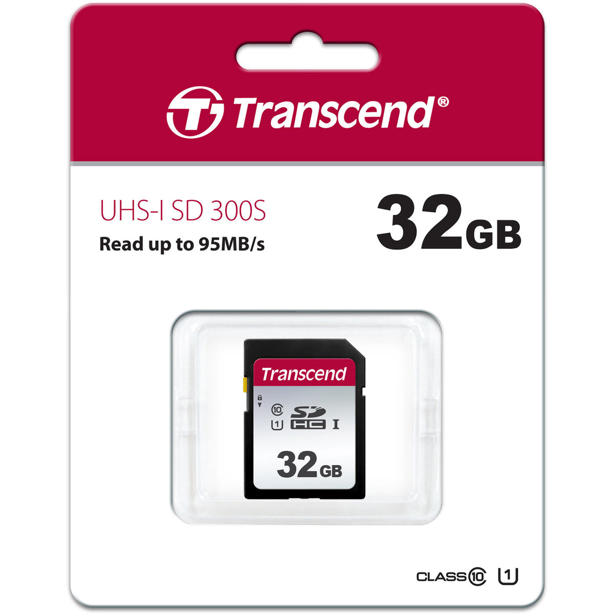 Tarjeta Transcend 32GB 300S UHS-I SDHC - vista frontal