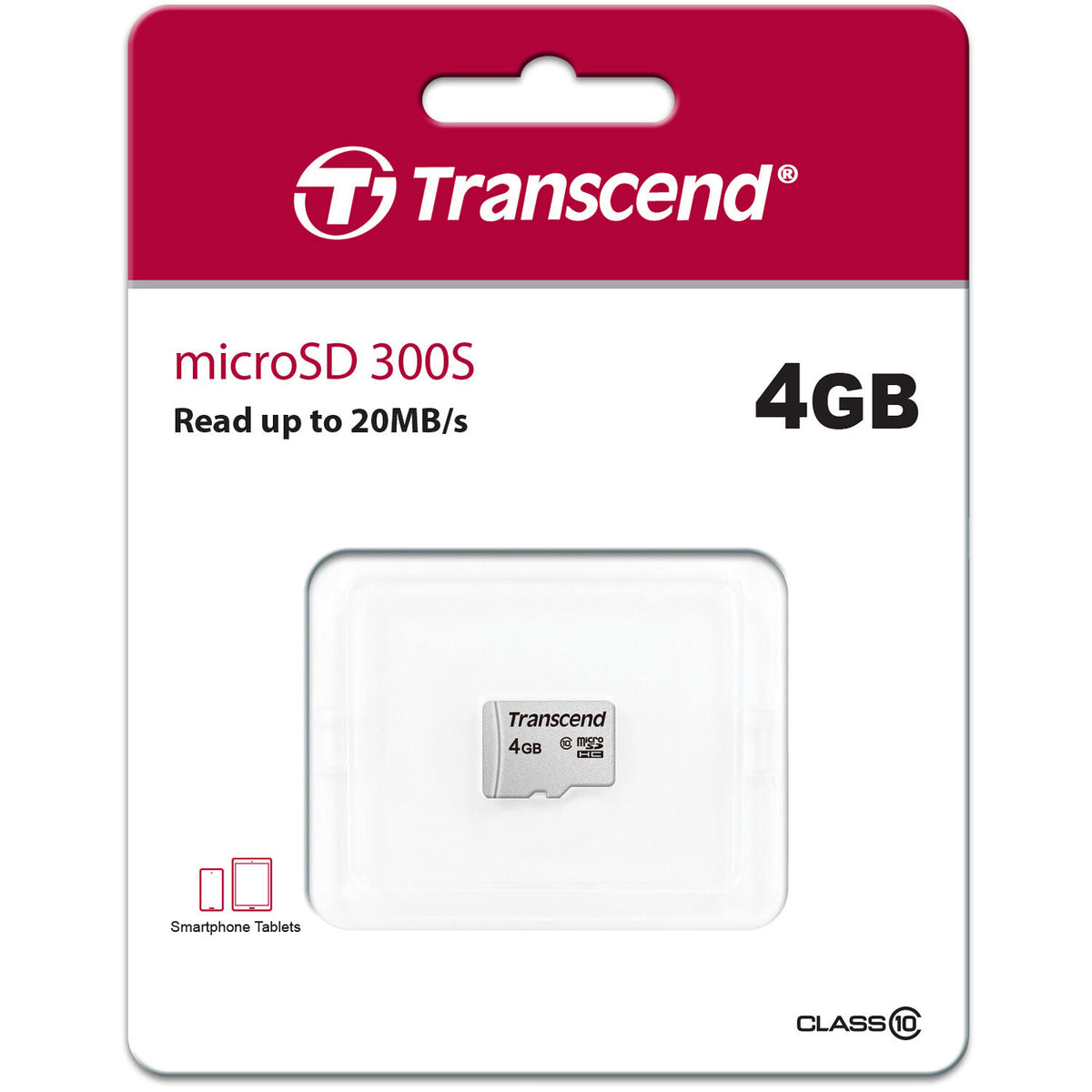 Tarjeta Transcend 4GB 300S UHS-I microSDHC - vista frontal