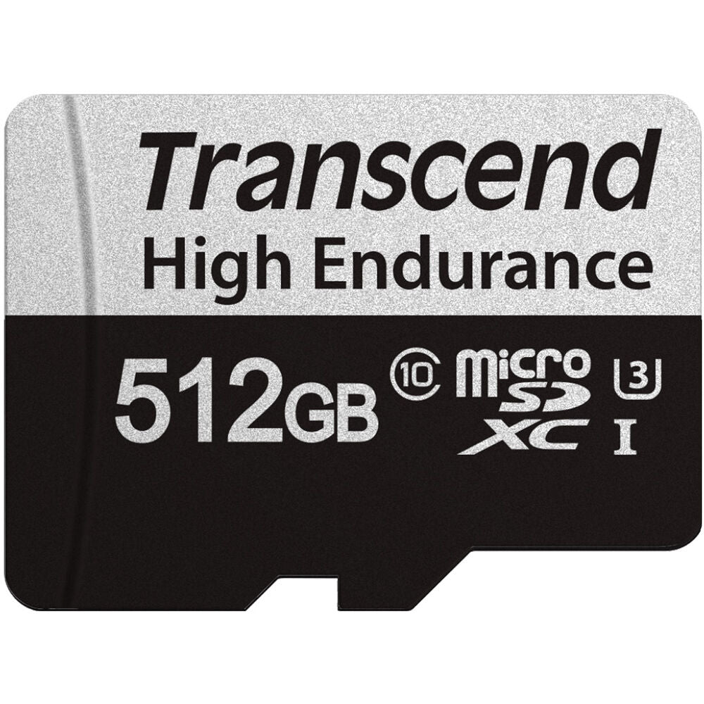 Tarjeta Transcend 512GB High Endurance 350V UHS-I microSDXC con SD Adapter - vista frontal
