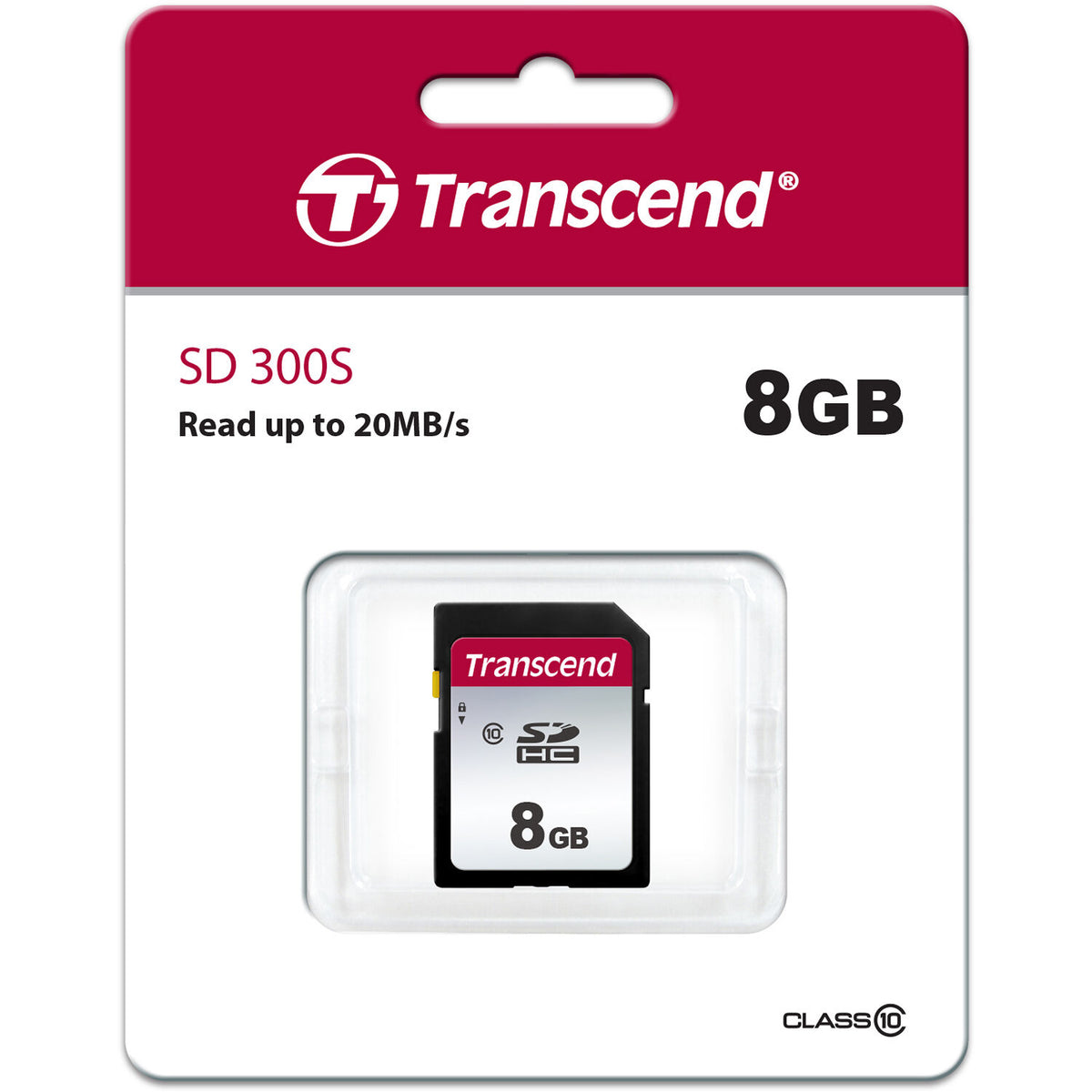 Tarjeta Transcend 8GB 300S UHS-I SDHC - vista frontal