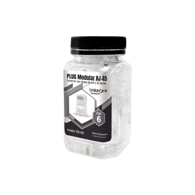 Bote con 100 Piezas de Plug Modular LinkedPro TC6-100