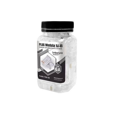 Bote con 100 Piezas de Plug Modular LinkedPro TC6A-100