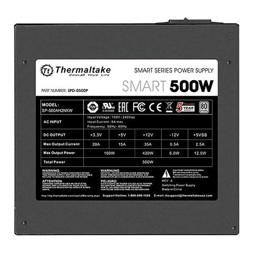 Fuente de Poder Thermaltake Smart Series 500W 80 Plus ATX No Modular