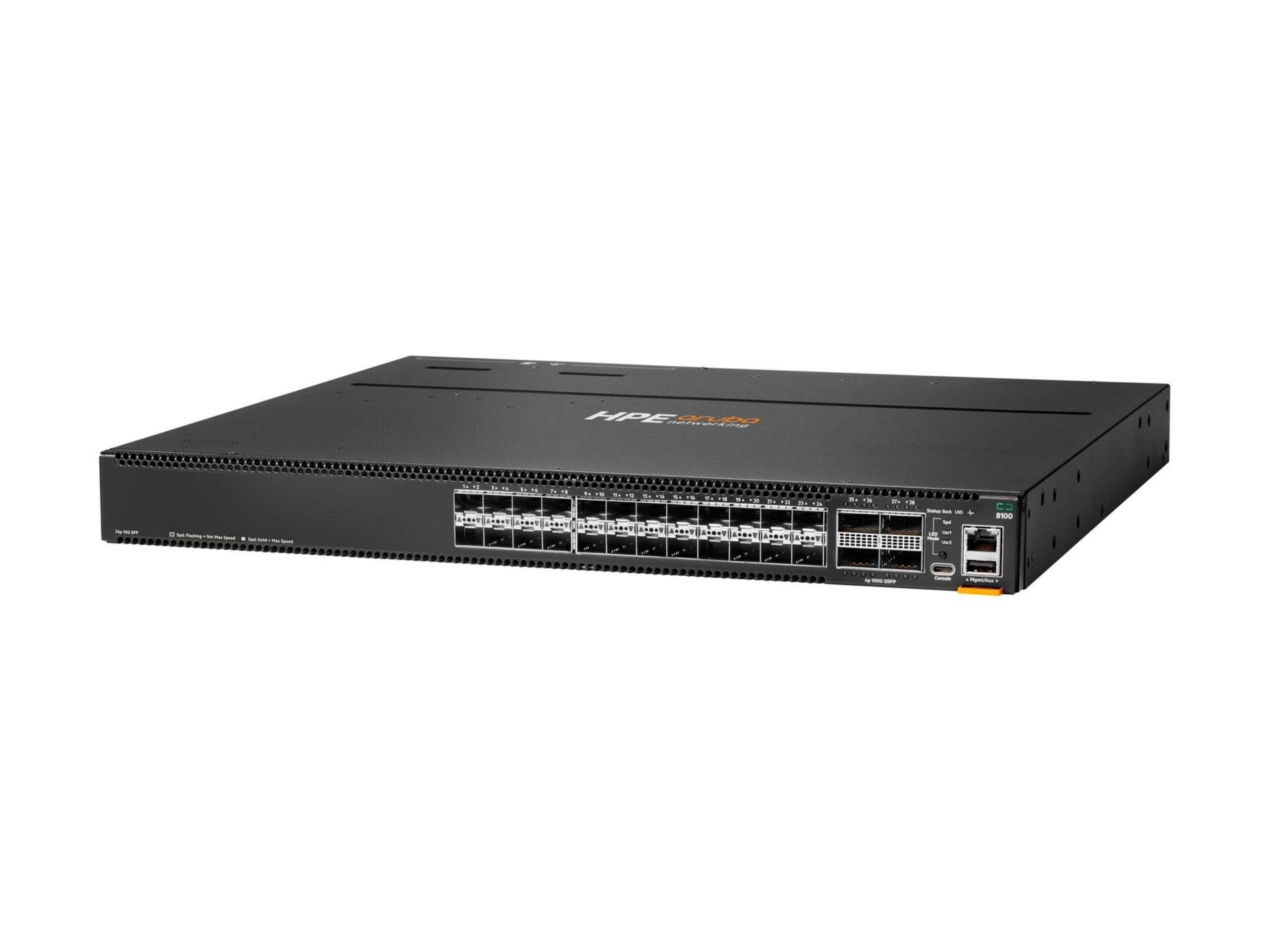 Transceptor de Red Aruba HPE Aruba Networking CX 8100 24x10G SFP+ 4x40/100G QSFP28 Switch - vista 1