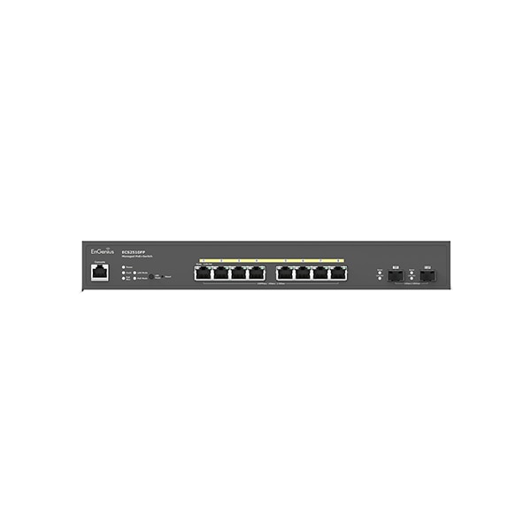 Transceptor de Red EnGenius 8-Port 240W PoE+ Multi-Gigabit Cloud Managed Switch - vista 2