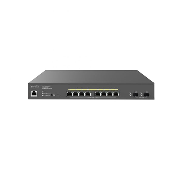 Transceptor de Red EnGenius 8-Port 240W PoE+ Multi-Gigabit Cloud Managed Switch - vista 3