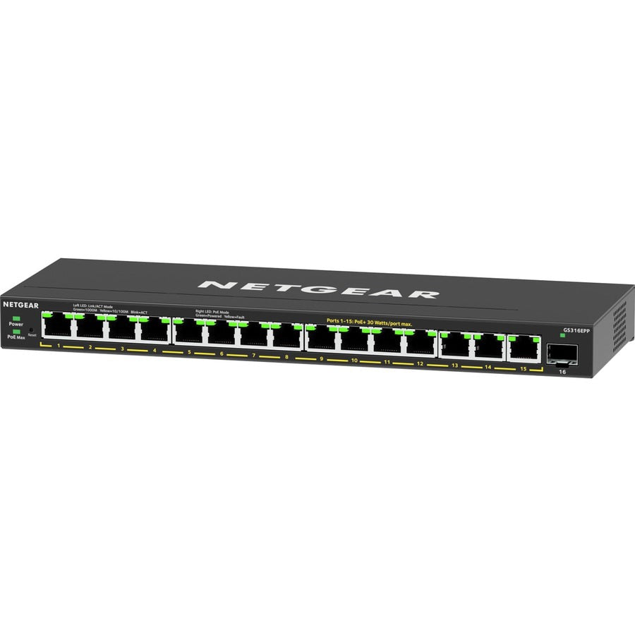 Transceptor de Red Netgear 16-Port High-Power PoE+ Gigabit Ethernet Plus Switch (231W) - vista 1