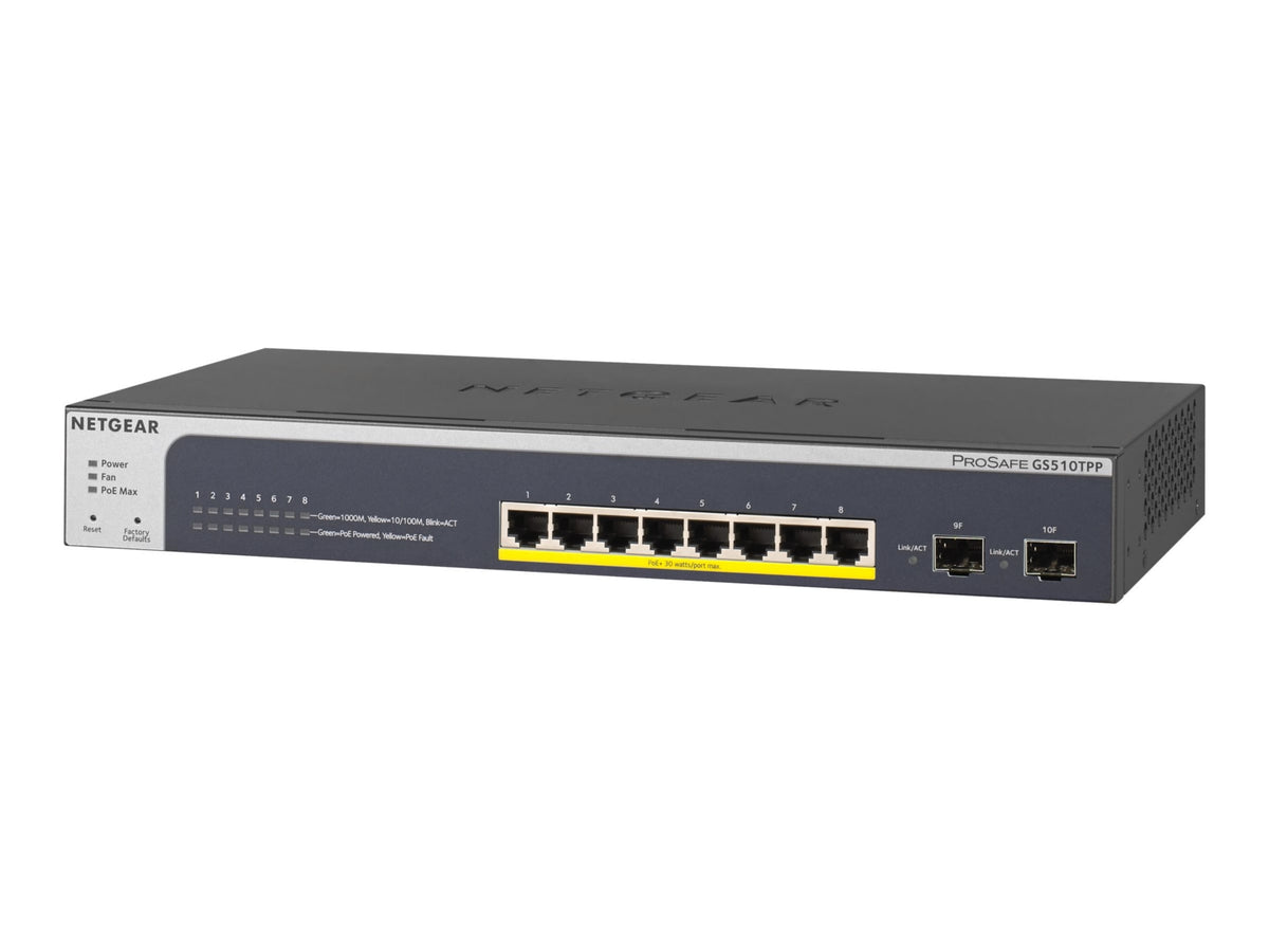 Transceptor de Red Netgear ProSAFE 8-Port PoE+ Gigabit Smart Managed Switch - vista 1
