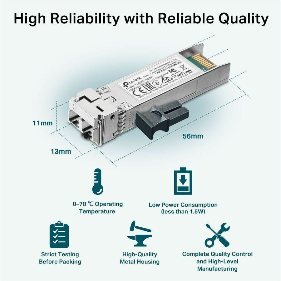 Transceptor de Red Omada Omada 10GBase-SR SFP+ LC Transceiver - vista 7