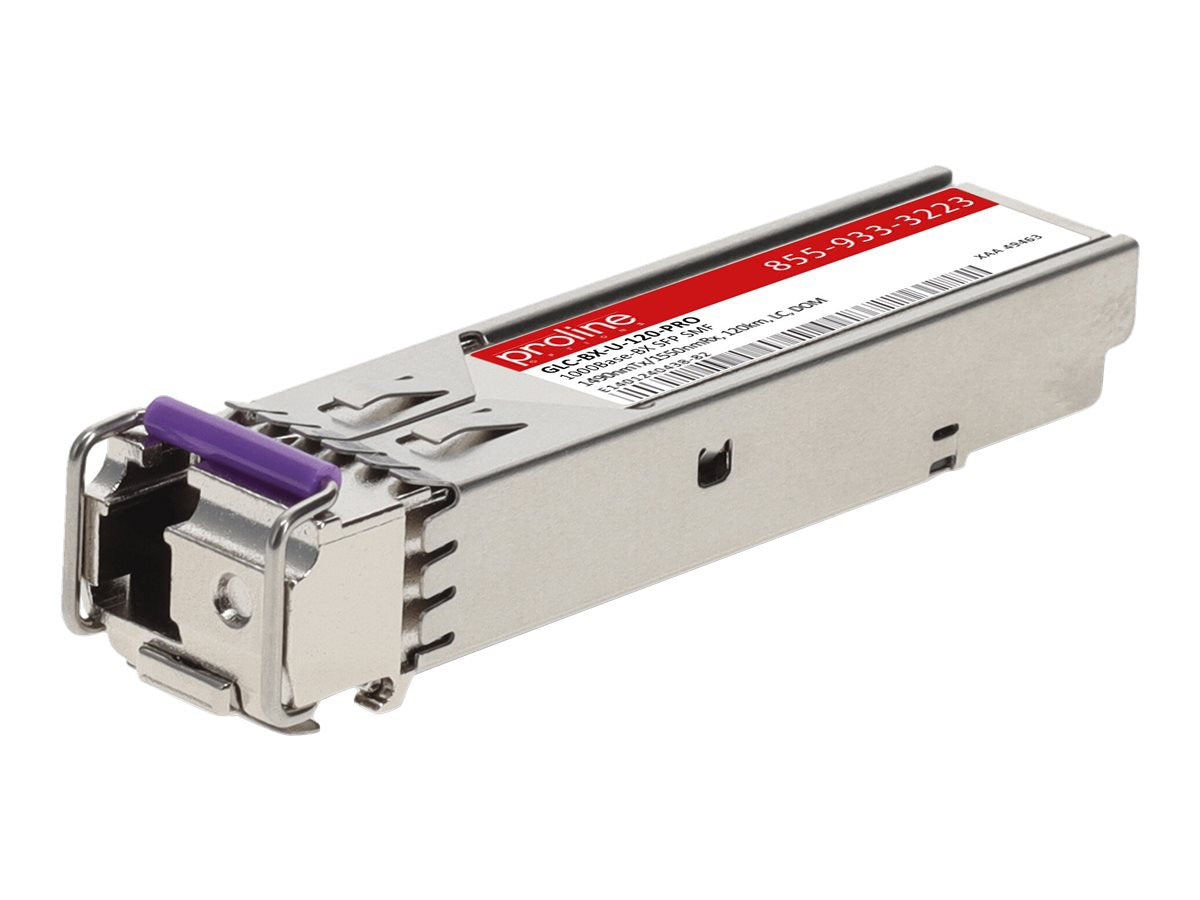 Transceptor de Red Proline Cisco® GLC-BX-U-120 Compatible TAA 1000Base-BX SFP Transceiver (SMF - vista 3
