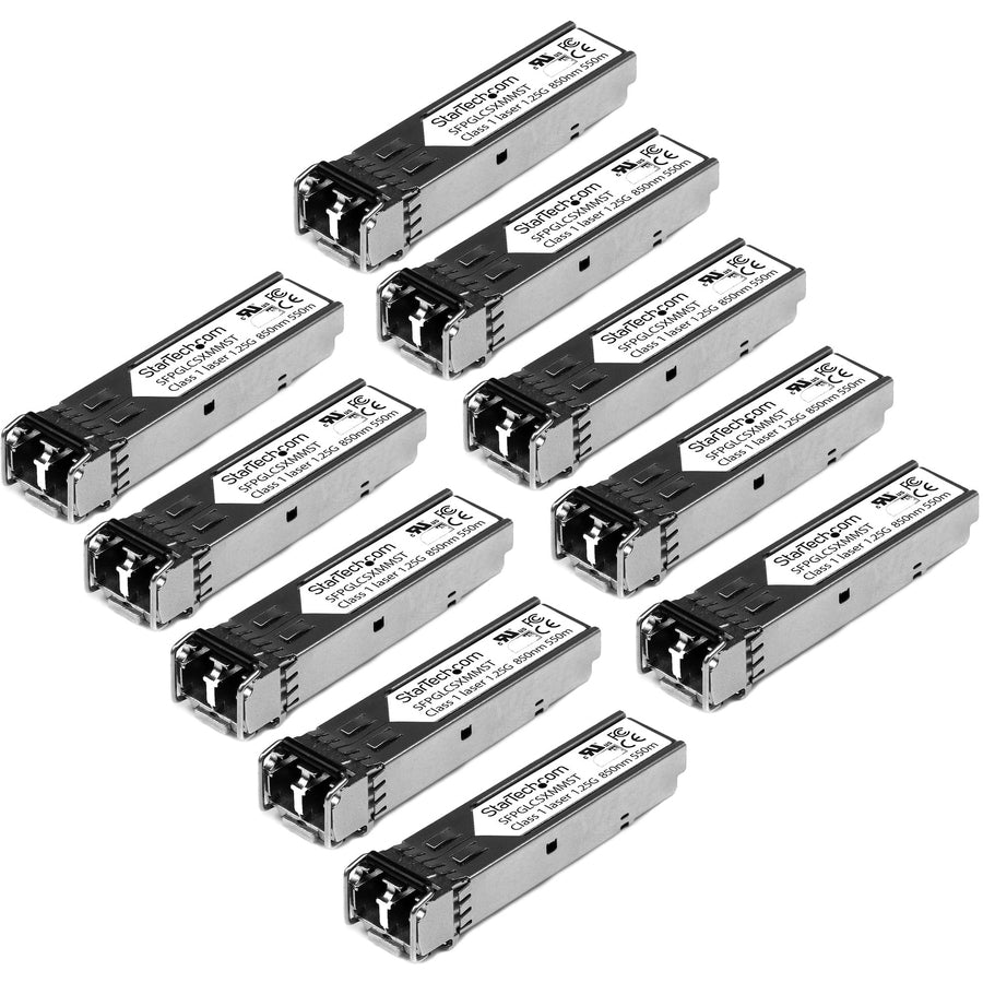 Transceptor de Red StarTech.com StarTech Cisco GLC-SX-MM Compatible SFP Module 10 Pack - vista 6