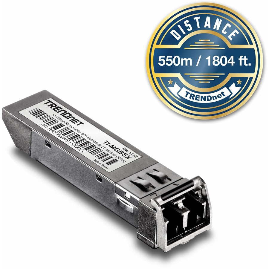 Transceptor de Red TRENDnet 1000Base- SX Industrial SFP to RJ45 Multi-Mode LC Module; TI-MGBSX; Up to 550m (1; - vista 6