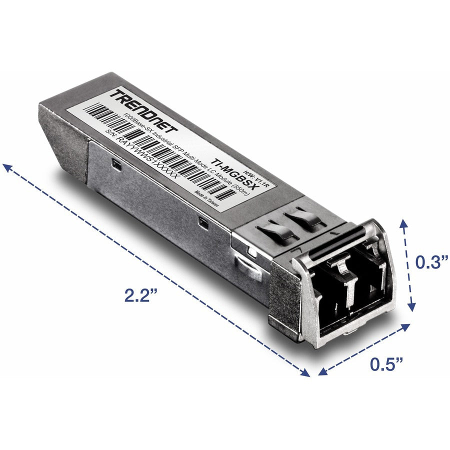 Transceptor de Red TRENDnet 1000Base- SX Industrial SFP to RJ45 Multi-Mode LC Module; TI-MGBSX; Up to 550m (1; - vista 7