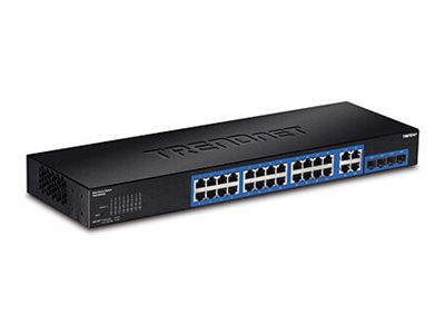 Transceptor de Red TRENDnet 28-Port Gigabit Web Smart Switch; 24 x Gigabit Ports; 4 x Shared Gigabit Ports (RJ - vista 2