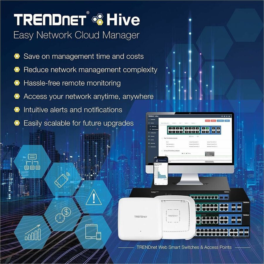 Transceptor de Red TRENDnet 28-Port Gigabit Web Smart Switch; 24 x Gigabit Ports; 4 x Shared Gigabit Ports (RJ - vista 7