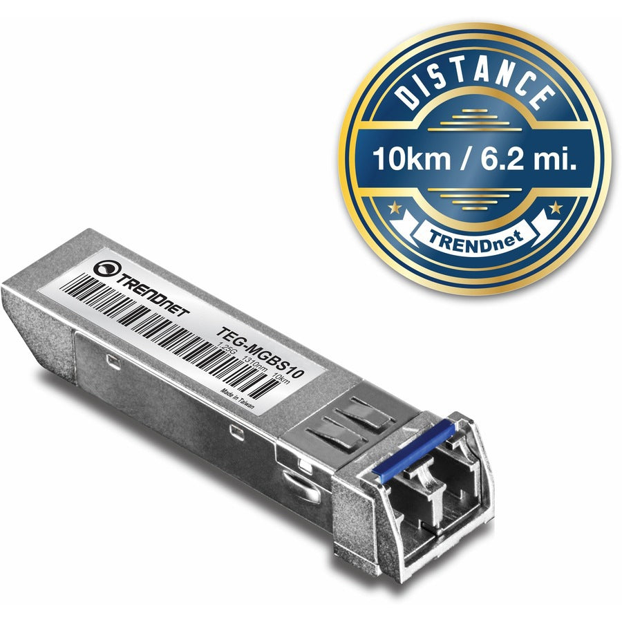Transceptor de Red TRENDnet SFP to RJ45 Mini-GBIC Single-Mode LC Module; TEG-MGBS10; - vista 6