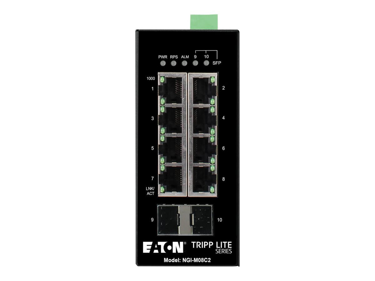 Transceptor de Red Tripp Eaton Tripp Lite series 8-Port Managed Industrial Gigabit Ethernet Switch - vista 1