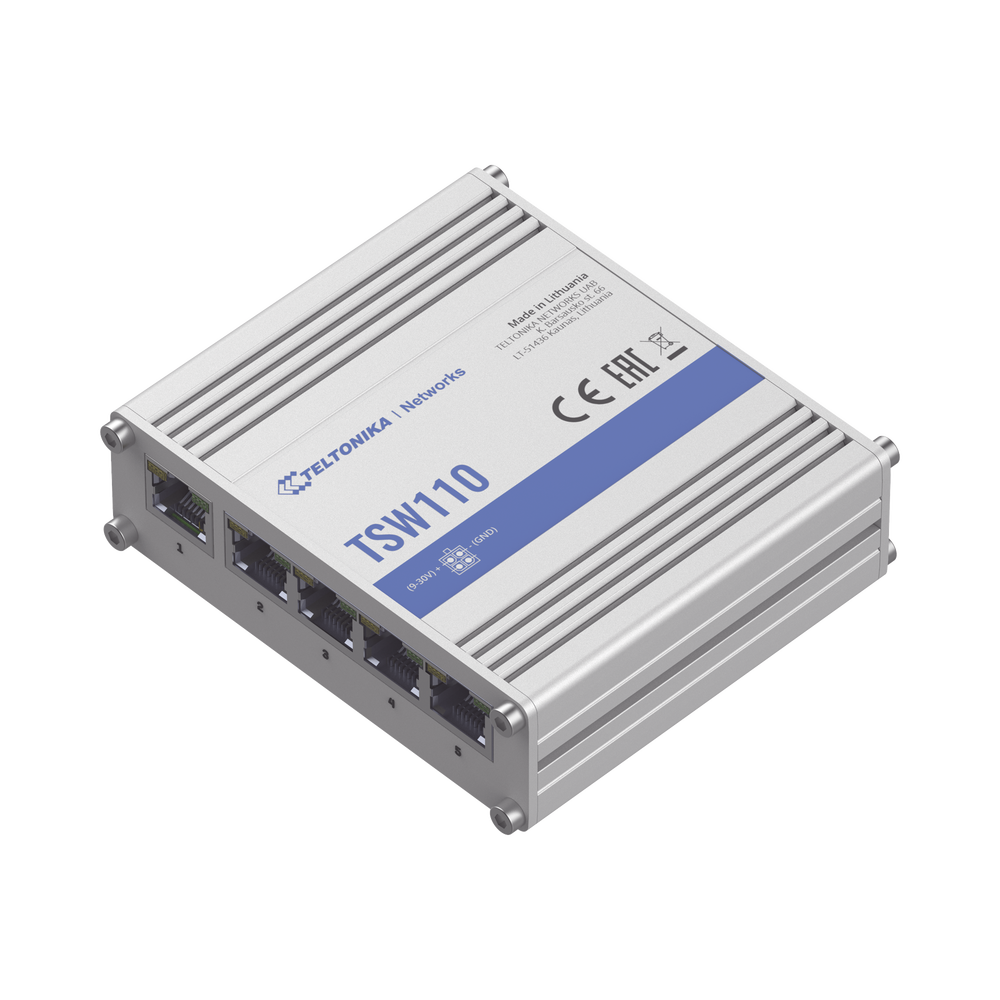 Switch Industrial No-Administrable 5 puertos Gigabit Teltonika TSW110