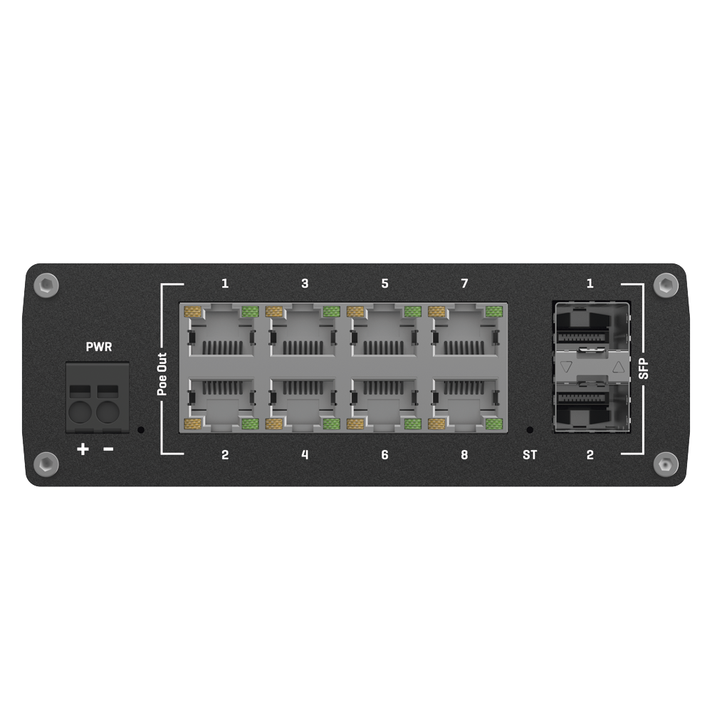 Switch Ethernet Gestionado PoE+ Teltonika TSW202 8 puertos
