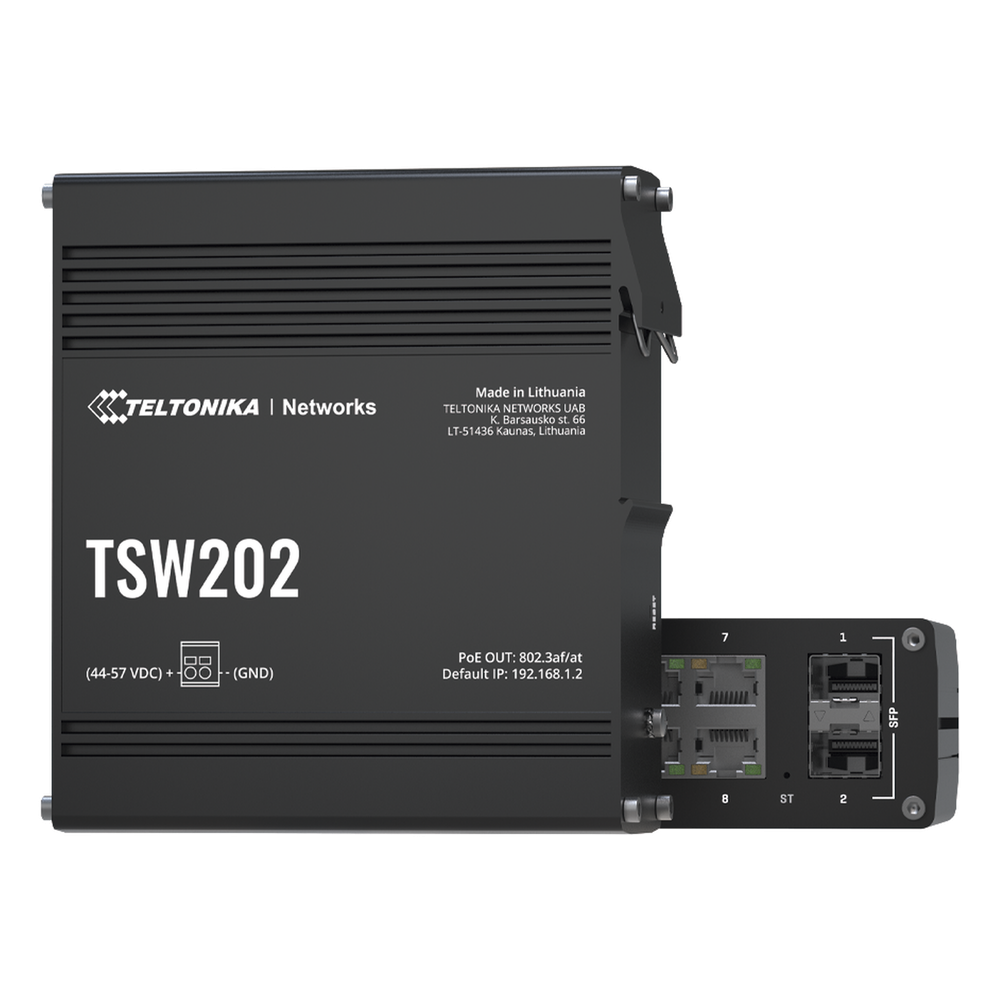 Switch Ethernet Gestionado PoE+ Teltonika TSW202 8 puertos