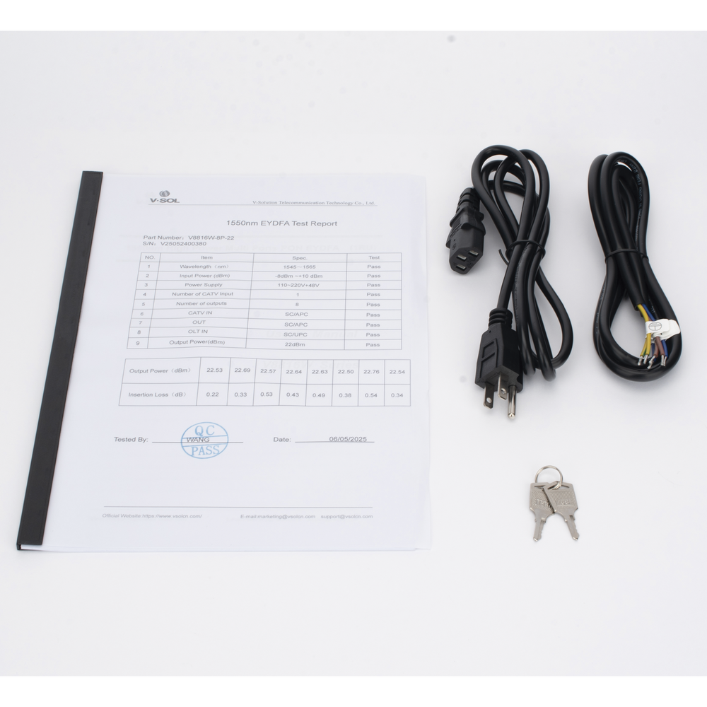 Amplificador Optico EDFA de 8 Puertos PON V-SOL V8816W-8P-22