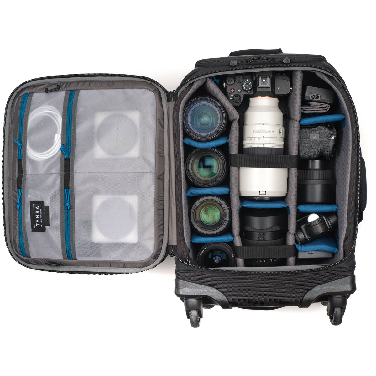 Valija con ruedas Tenba Axis V2 Spinner Backpack (Multicam Negro, 28L) - vista lateral